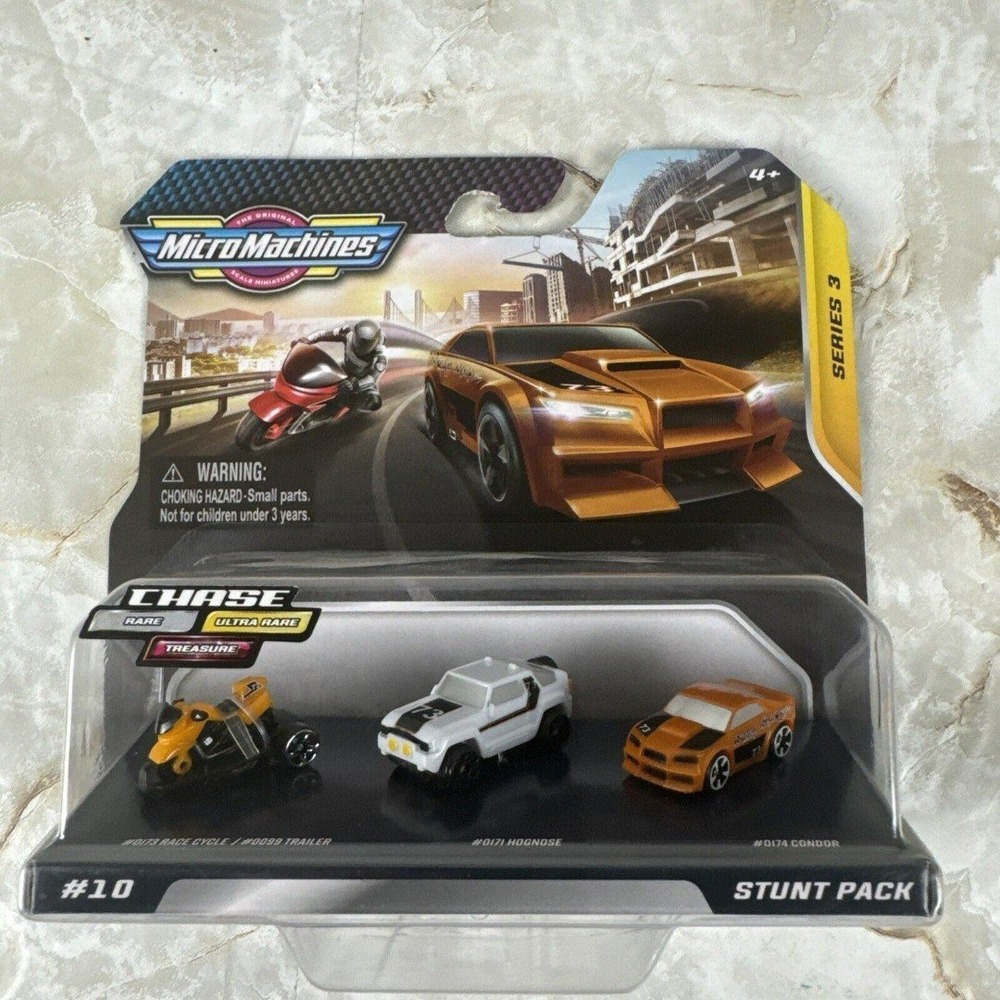 Micro Machines Stunt Pack Series 3 #10 - Race Cycle & Trailer, Hognose, Condor